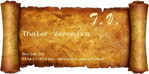 Thaler Veronika névjegykártya